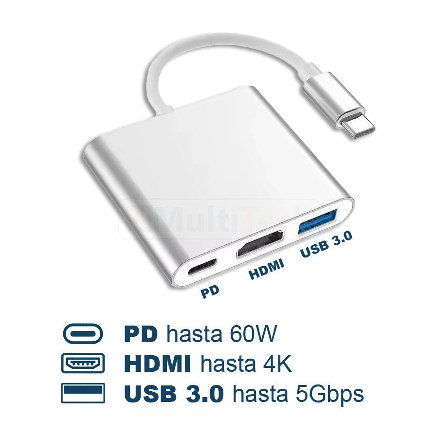 Hub Tipo-C 3-en-1 para MacBook y laptop