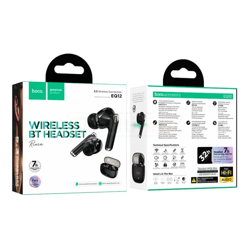 Audífonos bluetooth hoco. EQ12 Rima