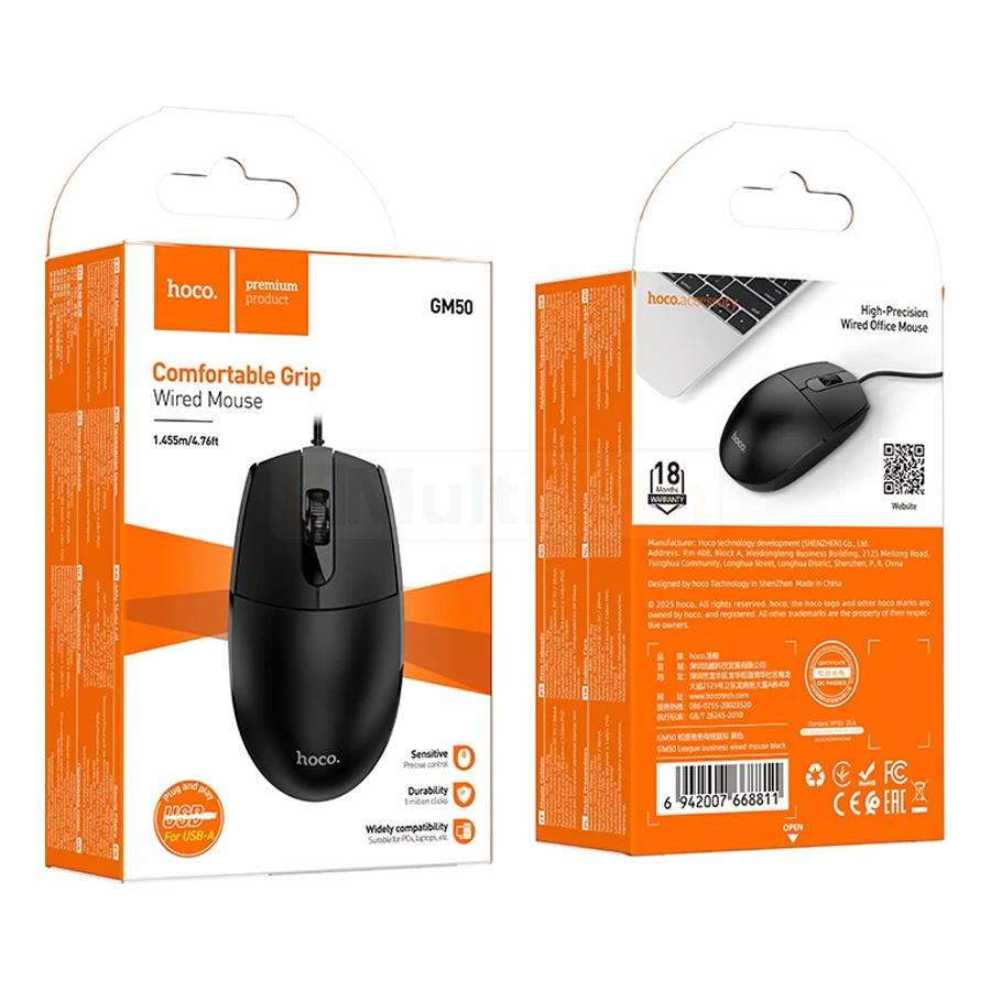 Mouse por cable HOCO GM50 League